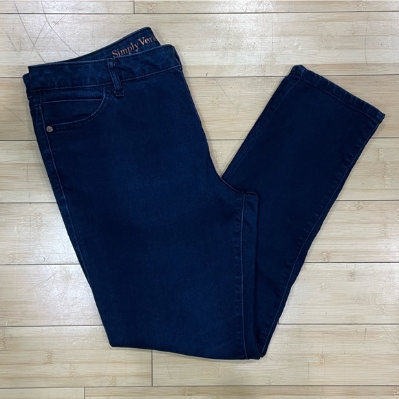 Simply Vera Vera Wang Denim - Simply Vera Vera Wang Dark Wash Skinny Jeans Petite Women’s Size 14P #4021